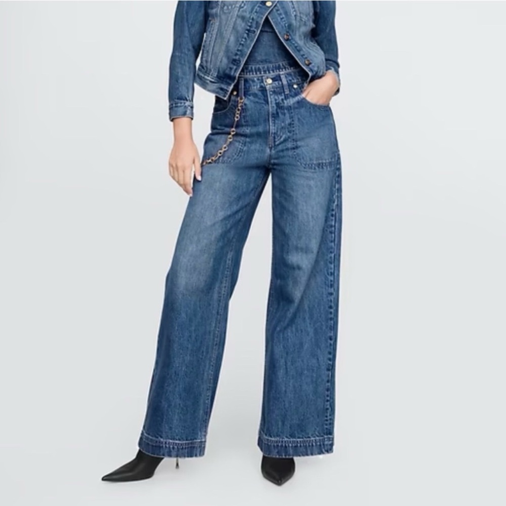 GAP x Cult Gaia High-Rise Stride Wide-leg Denim Jeans – Size 25